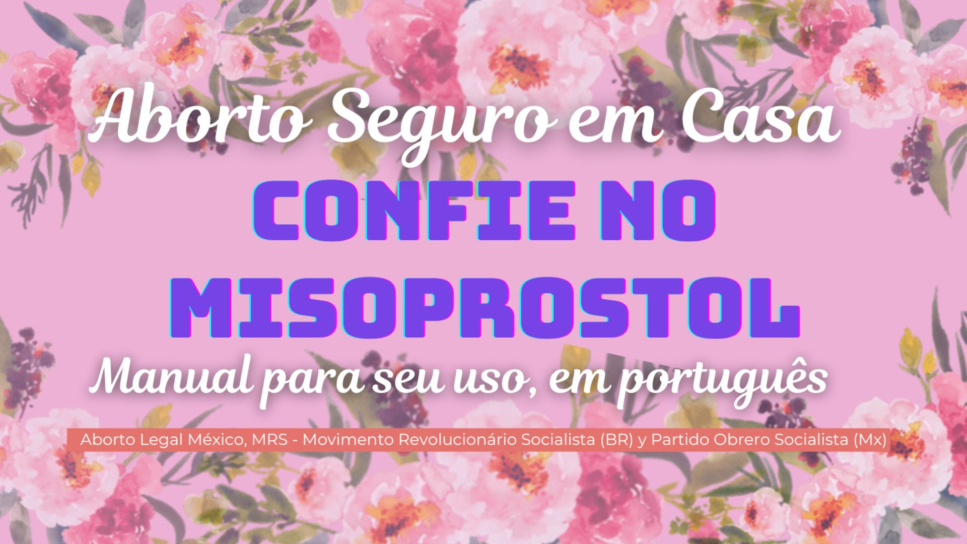 Aborto seguro em casa. Confie no misoprostol (manual em português)